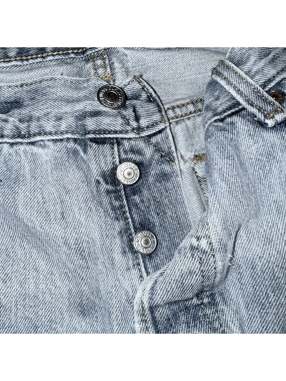 Levis 501 Distressed Denim Jeans Size W36 L36 “vintage Look”